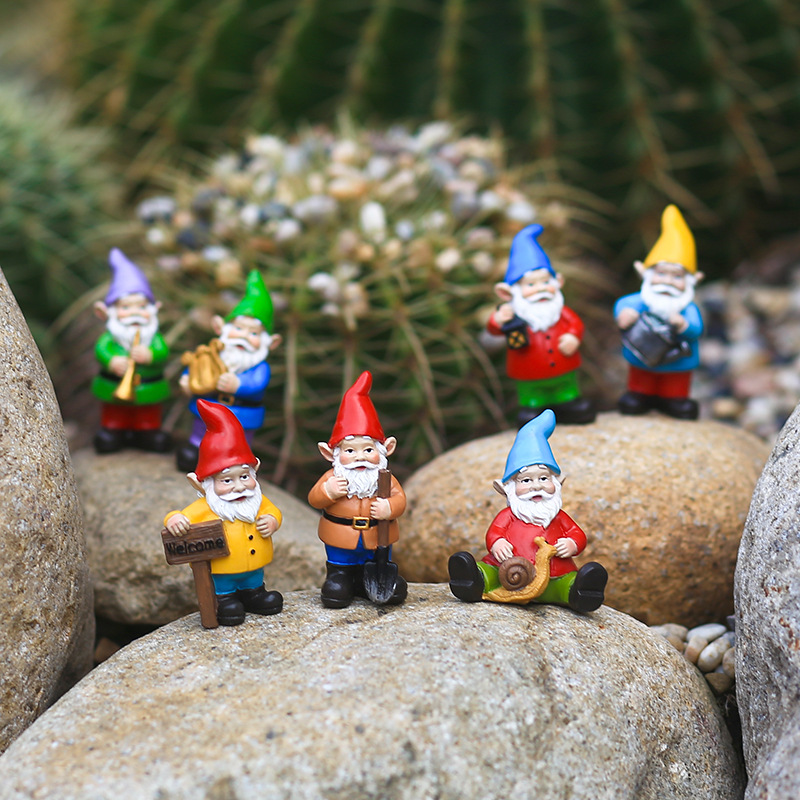 Bonsai Garden Desk - 7Pcs/Set Miniature Funny Gnome Resin Dwarfs
