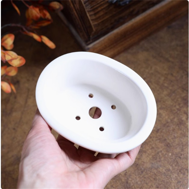 Porcelain White Oval Bonsai Po - Bonsai Garden Desk 评论和价格
