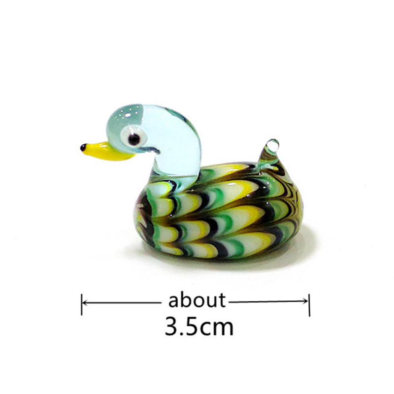 Handmade Mini Glass Duck Figur - Bonsai Garden Europe 评论和价格