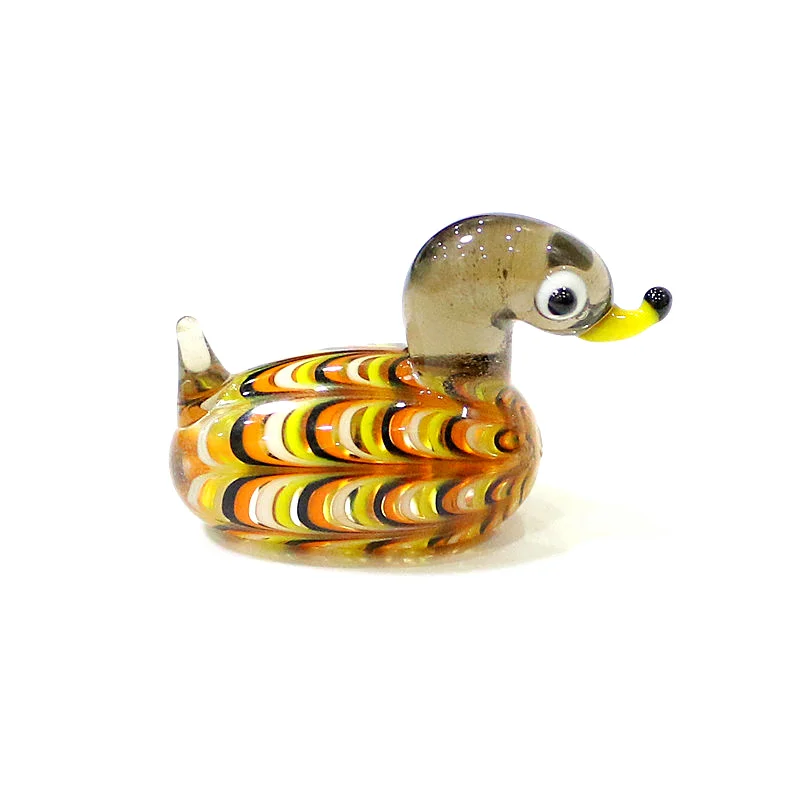 Handmade Mini Glass Duck Figur - Bonsai Garden Europe 评论和价格