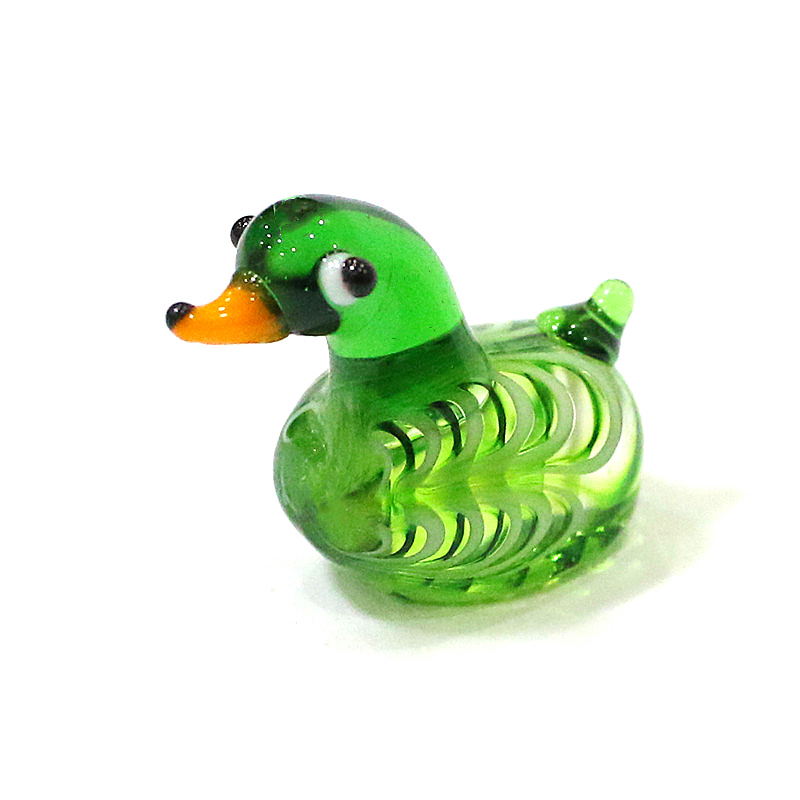 Handmade Mini Glass Duck Figur - Bonsai Garden Europe 评论和价格