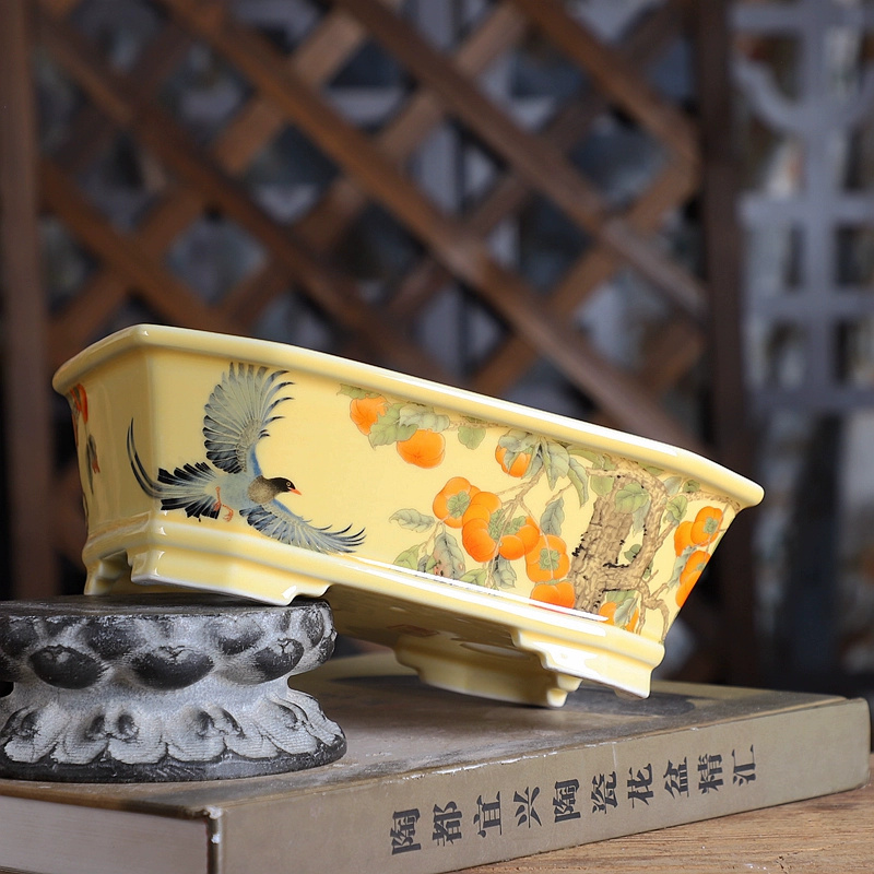 Porcelain Rectangle Bonsai Pot - Bonsai Garden Desk 评论和价格