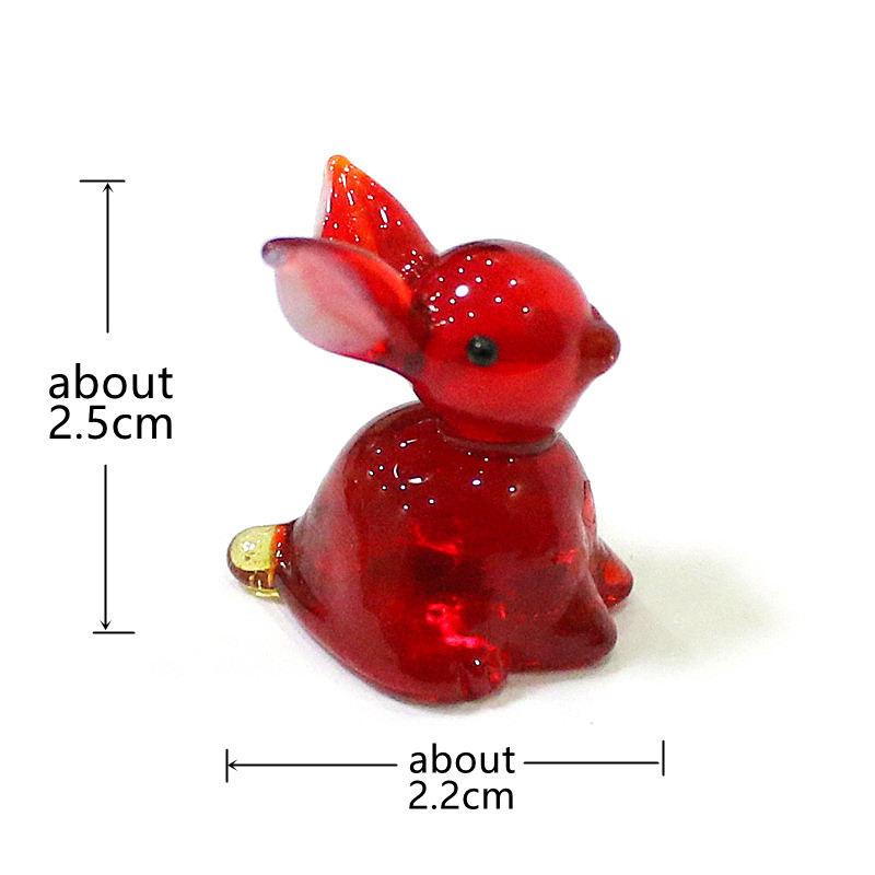 2pcs Mini Glass Bunny Figurine - Japan Bonsai Garden 评论和价格