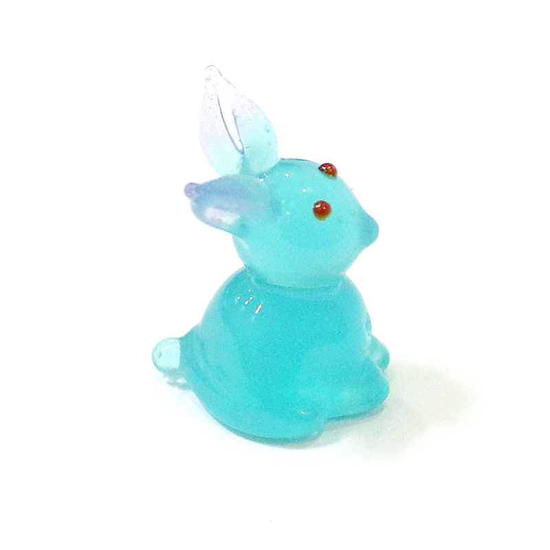 2pcs Mini Glass Bunny Figurine - Japan Bonsai Garden 评论和价格