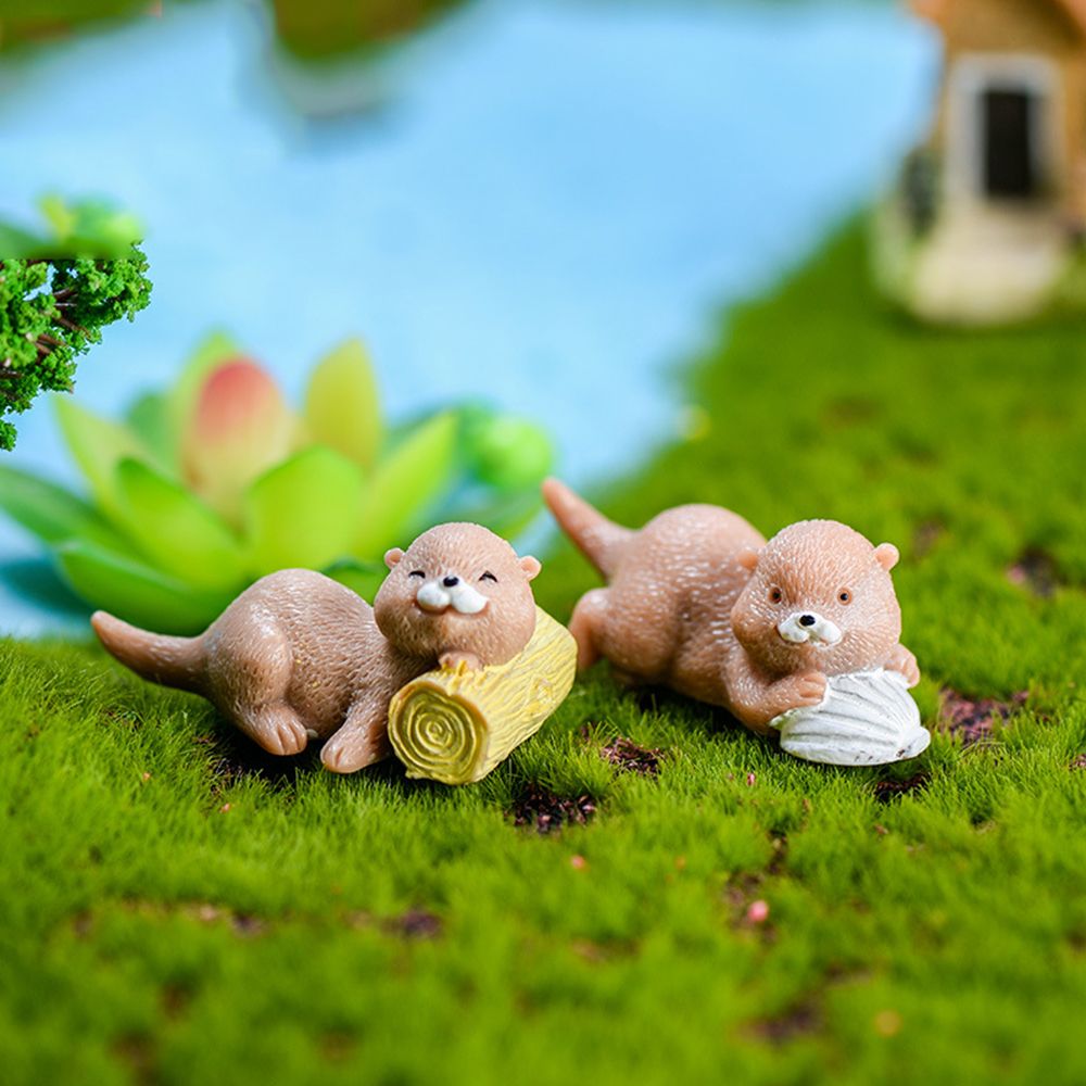 Otters Figurine Mini Home Deco - Bonsai Garden Europe 评论和价格