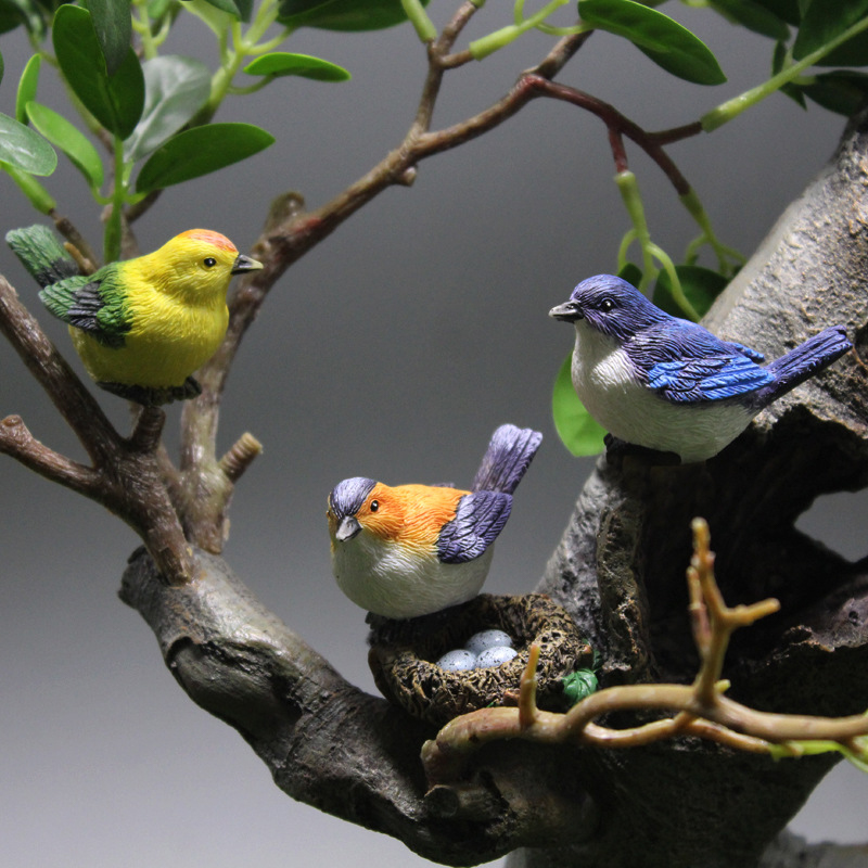 B*4pcs Mini Bird Figure Model  - Bonsai Garden Europe 评论和价格