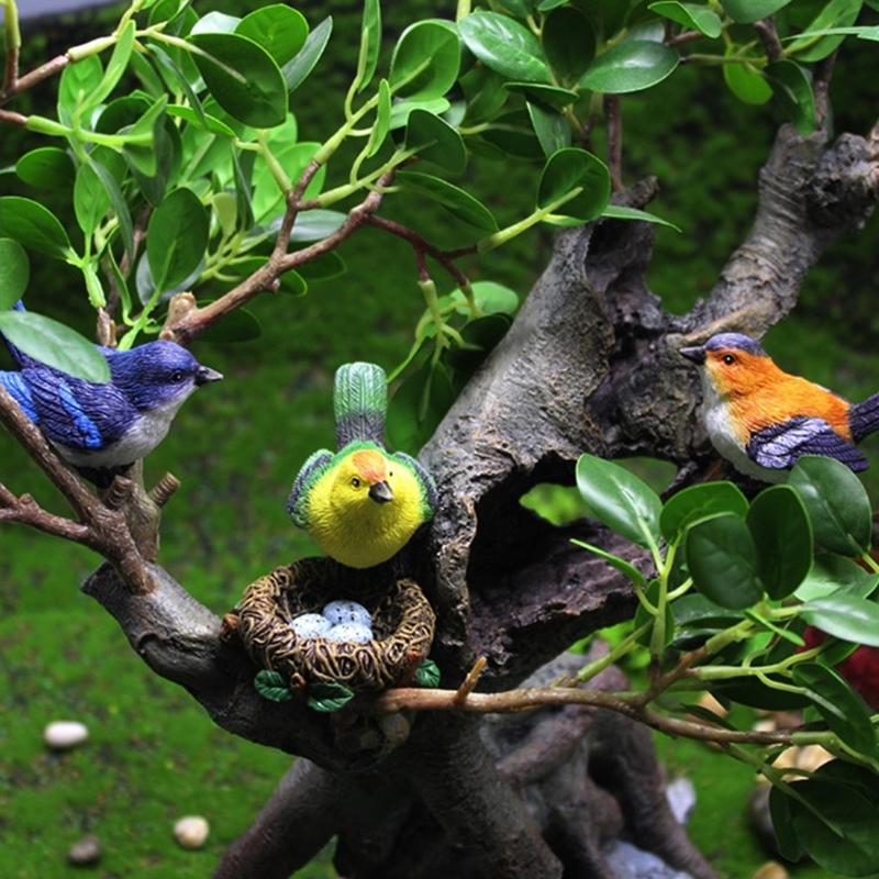 B*4pcs Mini Bird Figure Model  - Bonsai Garden Europe 评论和价格