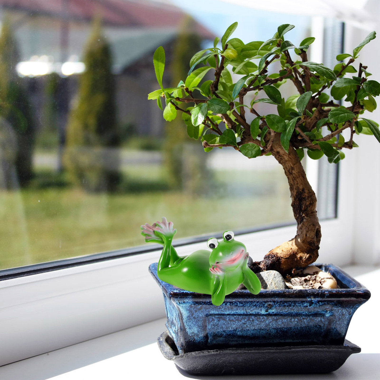 Resin Frog Garden Ornament Cut - Bonsai Garden Desk 评论和价格