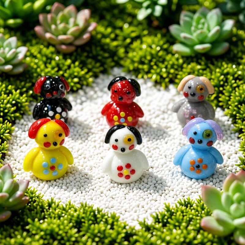 Cute Handmade Mini Glass Dog F - Japan Bonsai Garden 评论和价格
