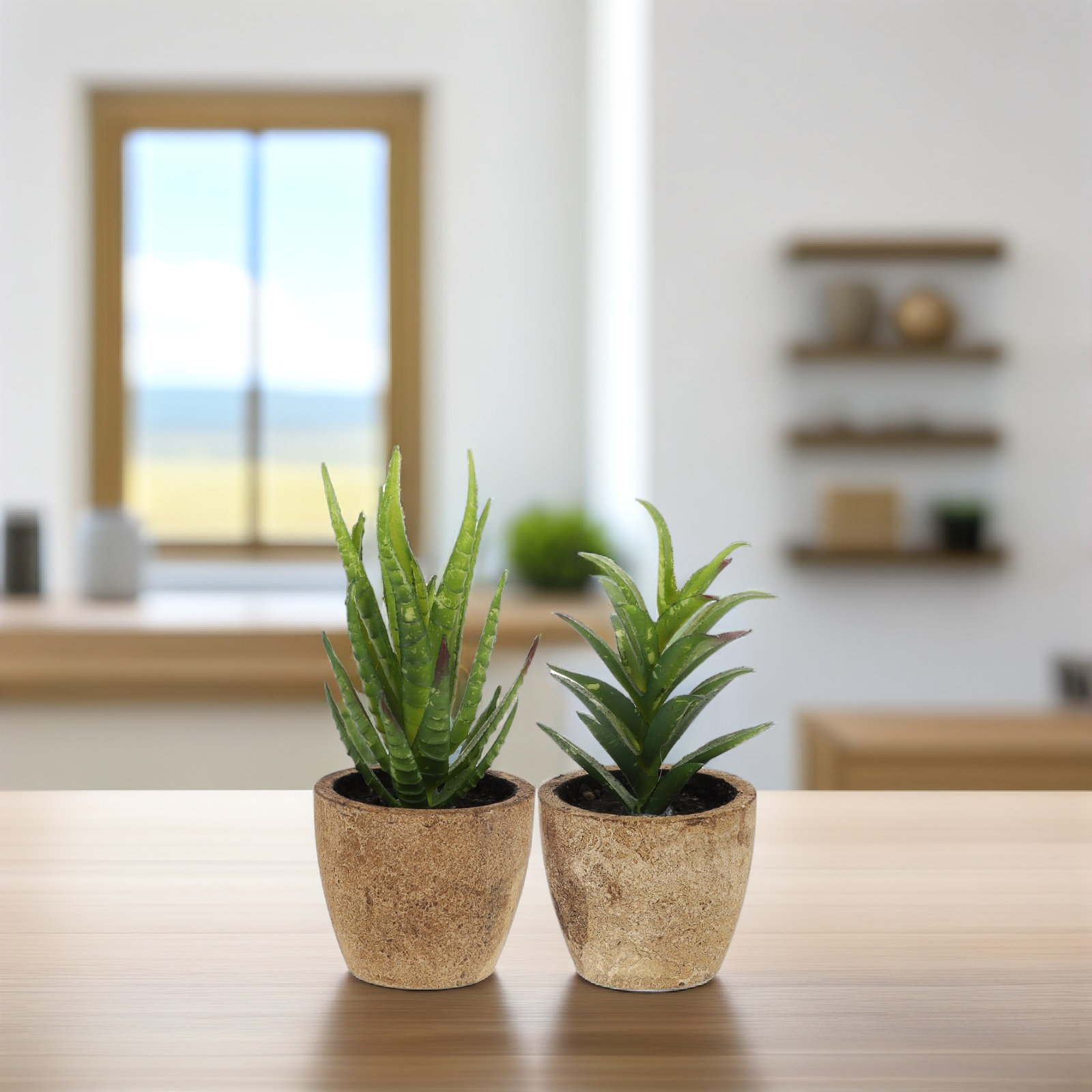 4Pcs Simulation Succulent Bons - Bonsai Garden And Cafe 评论和价格