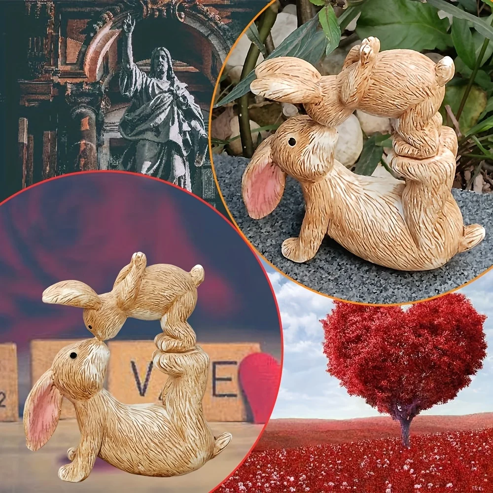 Garden Resin Kissing Bunny Sta - Bonsai Garden Desk 评论和价格