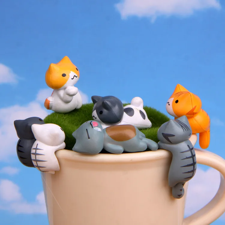 6Pcs/Set Cartoon Lucky pvc Cat - Japan Bonsai Garden 评论和价格